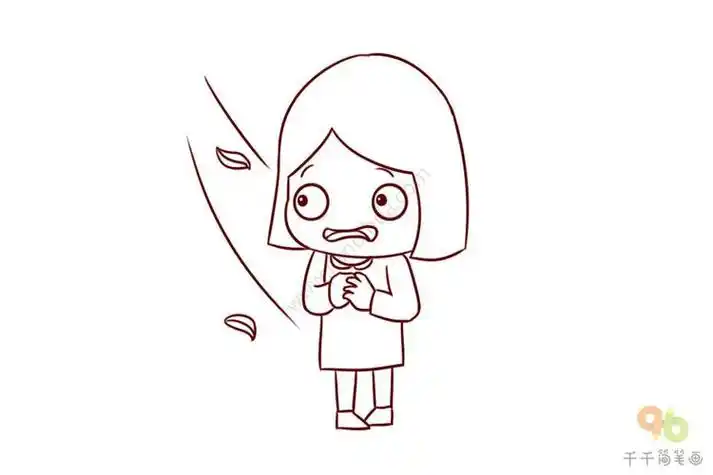 冷的瑟瑟发抖的人物简笔画