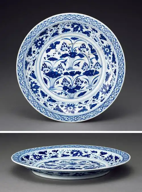 1502 元 青花花草纹盘