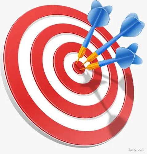 红色简约靶子png素材透明免抠图片-装饰效果