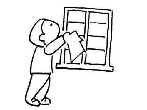 窗户儿童在窗户里的人怎么画简笔画如何绘画擦窗户的小男孩简笔画关窗