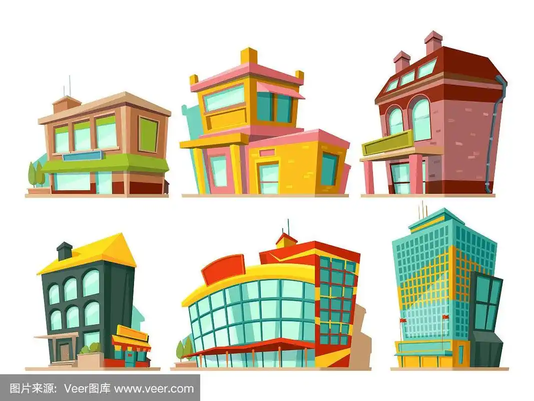 绘画插图,卡通,白色,矢量,建筑外部