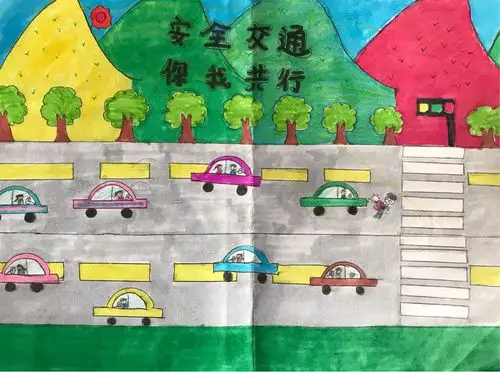 北上关小学"全国安全交通日"绘画活动