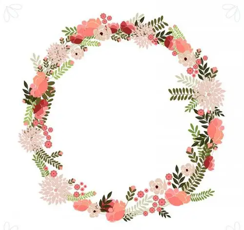 >素雅花卉圆环矢量图 千图网提供精美好看的纹理边框图片素材免费下载