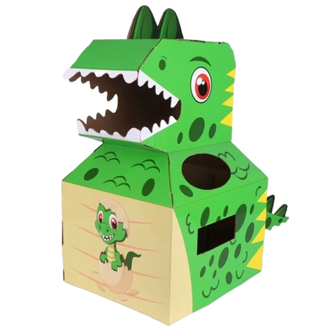 古仕龙儿童恐龙纸箱可穿纸皮手工制作diy模型创意生日礼物儿童玩具