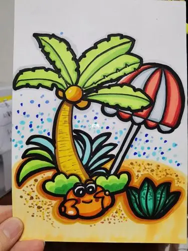 夏日海滩临摹司徒老师的作品