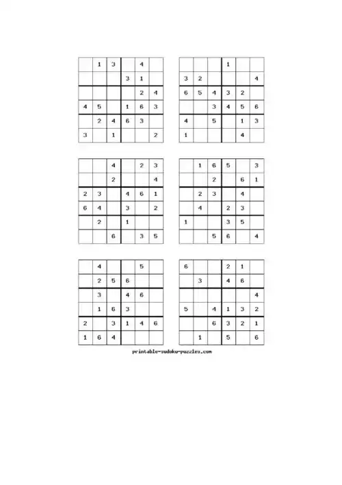 六宫格数独练习题可直接打印