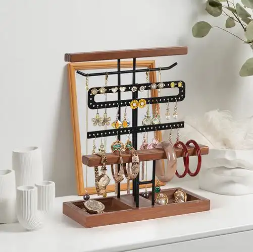 24年3月新款简约宽厚首饰展示架架耳环项链手链戒指饰品收纳可拆