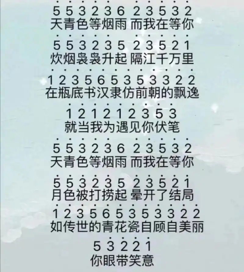 《青花瓷》拇指琴琴谱 《青花瓷》拇指琴琴谱