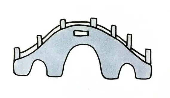 小桥_中国传统小桥画法教程简笔画