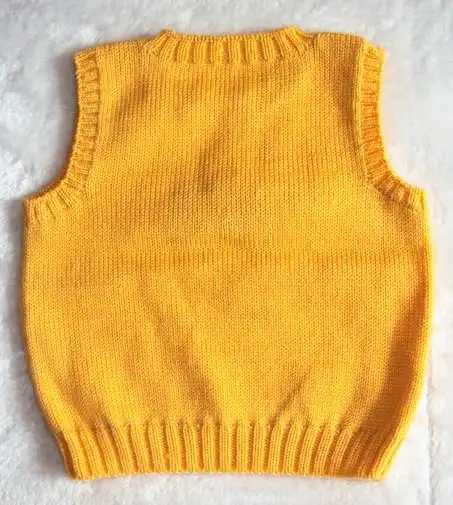 毛背心纯手工编织手打宝宝毛线背心马夹12周岁儿童生日礼物