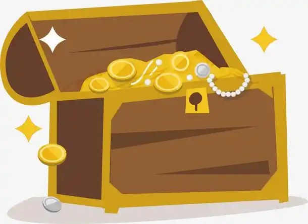 金色宝藏卡通插画
