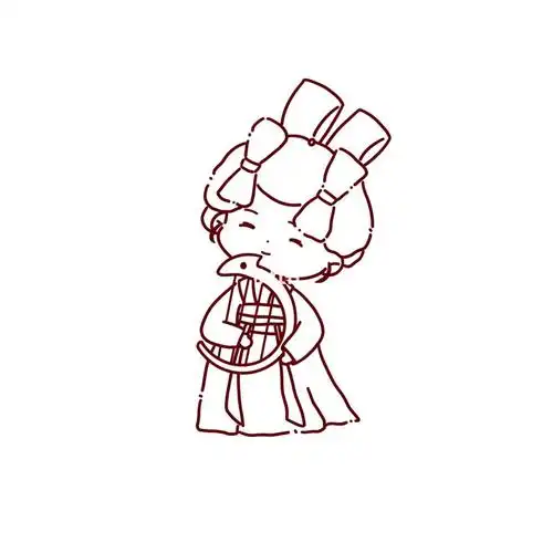 姐2图二有线稿哦#笔记灵感  #卡通面 #照片转手绘 #q版人物#唐宫夜宴