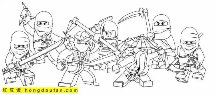孩子们最喜欢的幻影忍者乐高大电影涂色图片-红豆饭小学生简笔画大全