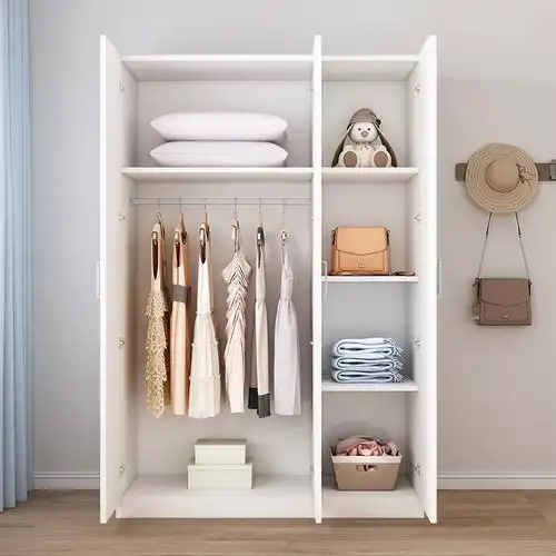 衣柜家用卧室实木颗粒板挂衣柜子经济型组装衣橱出租房用简易