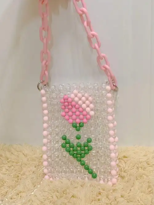 有手就会diy手工自制珠串郁金香包包