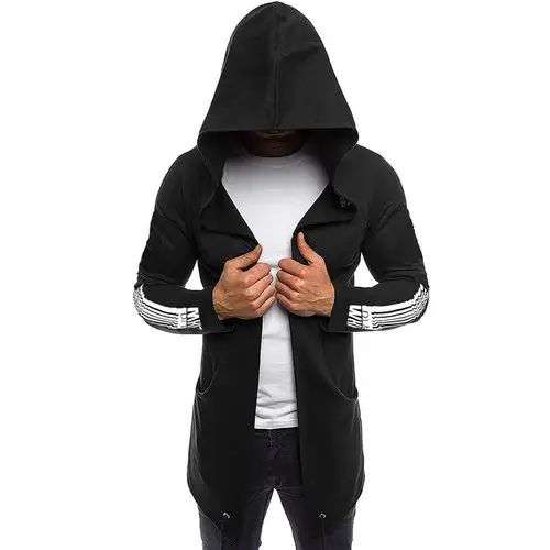 外贸速卖通wish亚马逊欧版暗黑系男士开衫连帽印花刺客卫衣外套潮