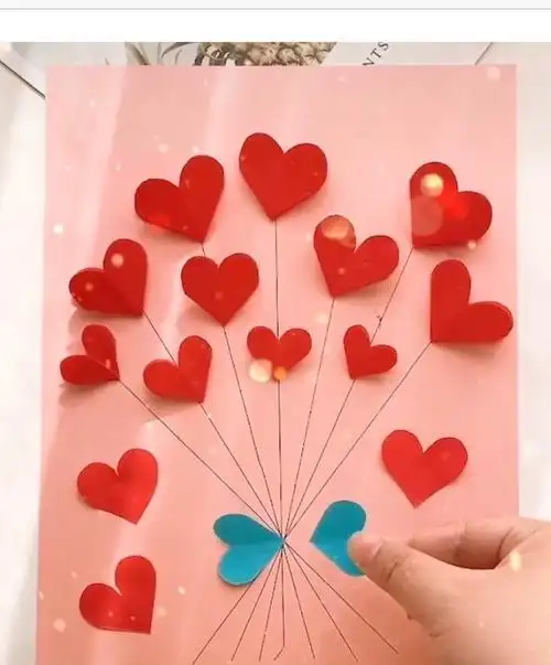 怎么做之起来的爱心贺卡 一起来的贺卡