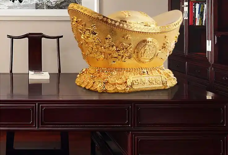 润临鹤 金元宝招财摆件聚宝盆存钱罐大号创意家居客厅装饰品现代酒柜