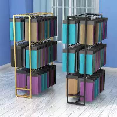 布料样品展示架双面皮革面料样板陈列架子家纺店展架样布吊卡货架