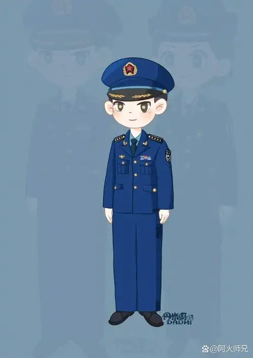 插画|q版空军|q版兵哥哥