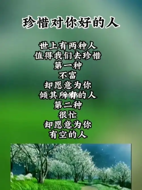 珍惜对你好的人