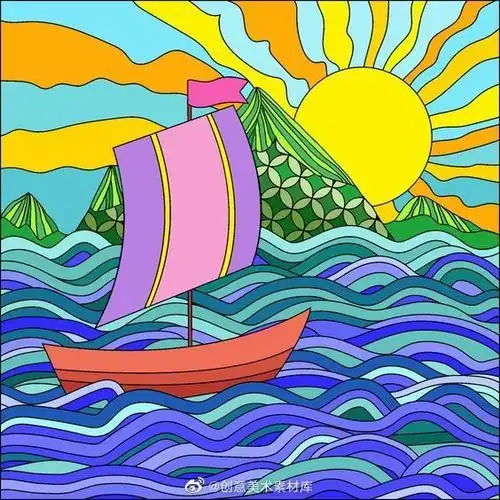 色彩颜色对比鲜明的简笔画