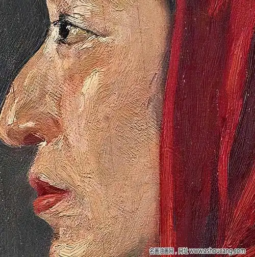 孙宗慰作品 戴红头巾的妇人 高清大图下载-名画油画网