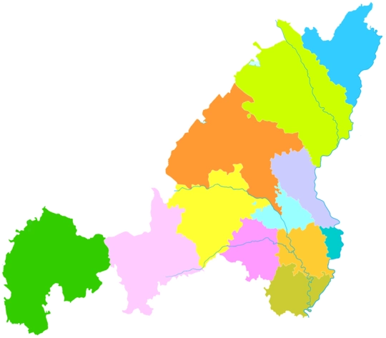 榆林市行政区划图 榆阳区 神木县 府谷县 横山县 靖边县 定边县 绥德