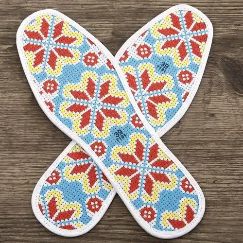 【十字绣花鞋底】自己手工刺绣半成品女士防臭鞋底绣鞋垫子的十字绣花