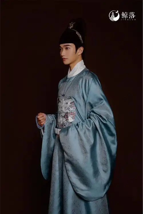 长安鲸落坊国士无双绣花明制圆领袍男款汉服现货全款