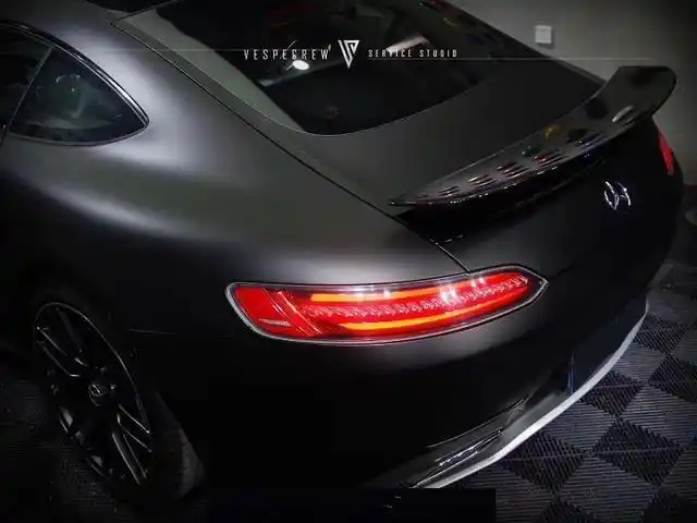 奔驰amg改色亚光磨砂黑漆面改色保护膜 如墨玉般神秘