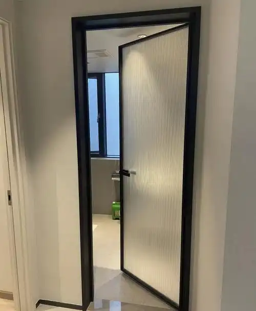 超白长虹钢化玻璃极简窄边平开门天地合页厨房卫生间门厕所门