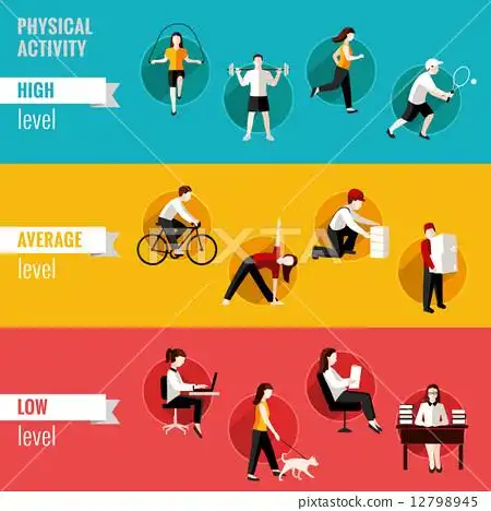 插图素材: physical activity horizontal banners