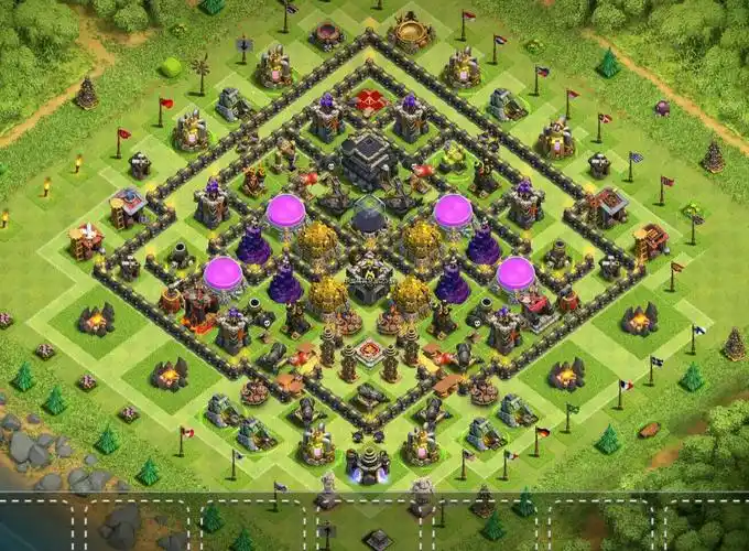 部落冲突玩家阵型推荐:9本坑盾护黑神阵_shouyou.com 手游网