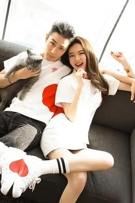 戚薇同款爱心卫衣情侣装简约白色卫衣李承铉2018春夏男女短袖t恤