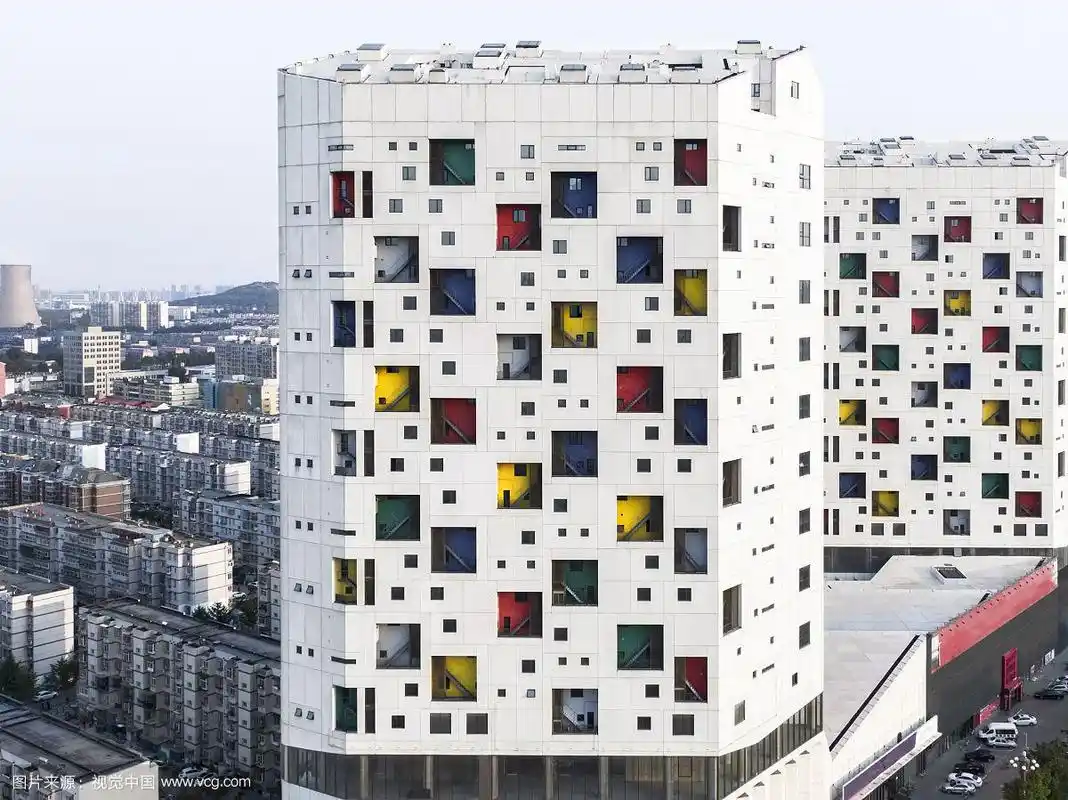 航拍唐山第三空间综合体