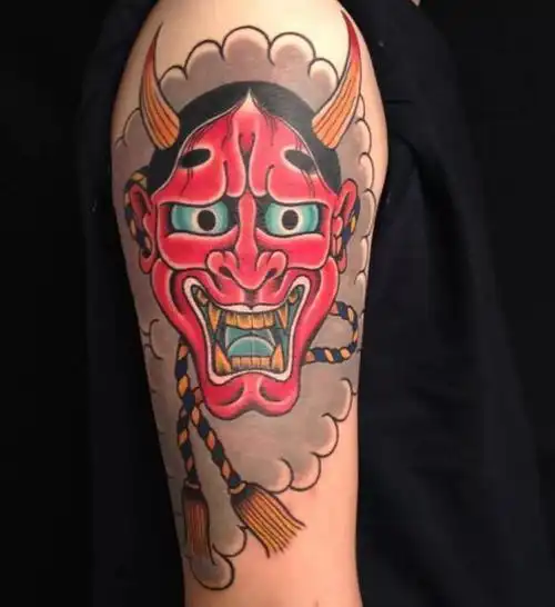 大臂位置的般若主题纹身图片9张