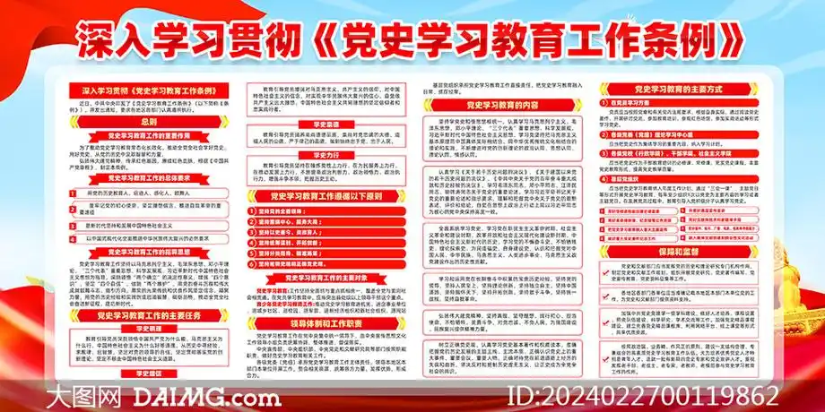 学习贯彻党史学习教育工作条例宣传栏2024学雷锋日宣传展板psd素材