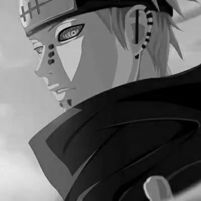 佩恩头像黑白霸气火影忍者佩恩黑白图片