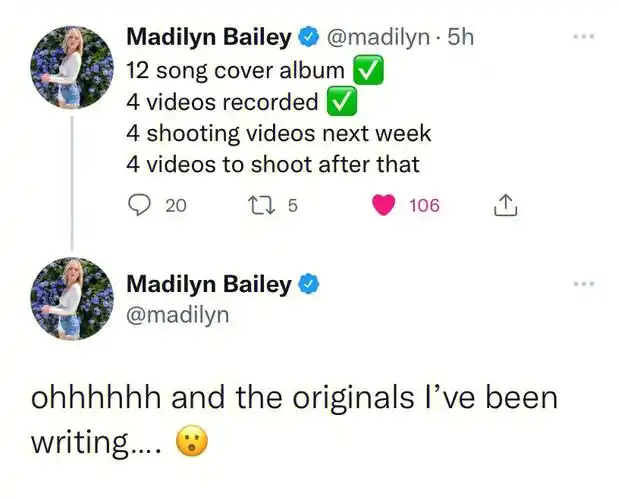 madilyn明年发歌计划