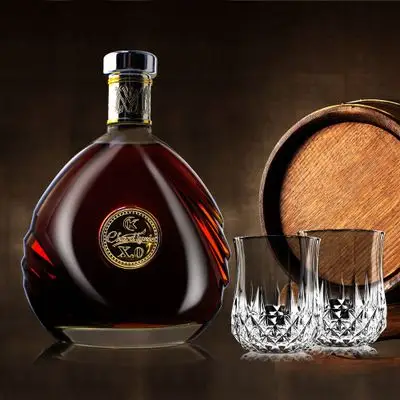 洋酒查德理尼xo白兰地1000ml大瓶1l干邑2斤礼袋盒装 法国原装