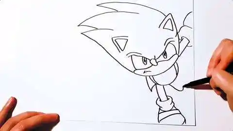 简笔画彩绘:如何绘制索尼克