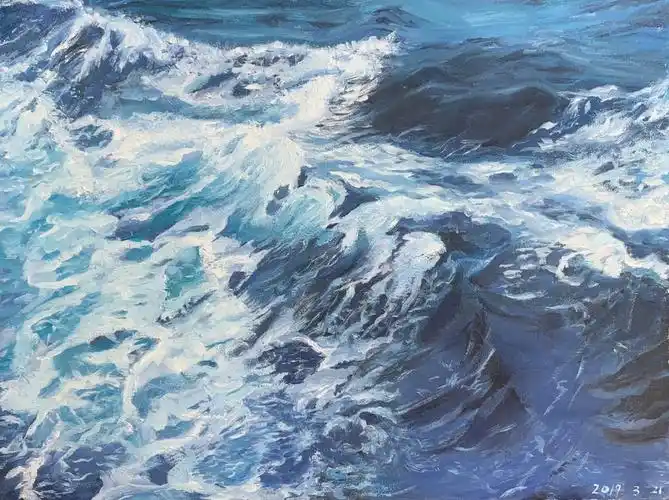 是2019年课堂上的练习以下是课后整理的笔记海浪画法:分析:画海水波浪