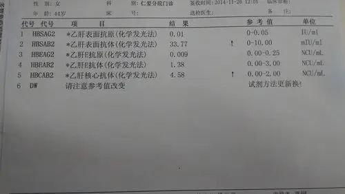 乙肝两对半化验单怎么看