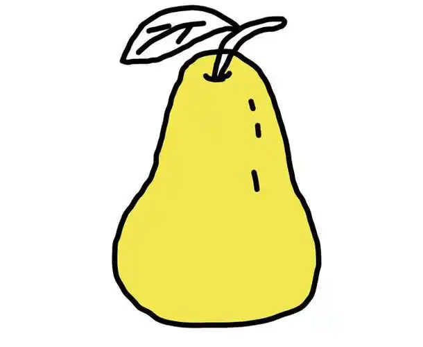 梨子怎么画简笔画简单又好看,教你快速学会绘画彩色简笔画水果梨子