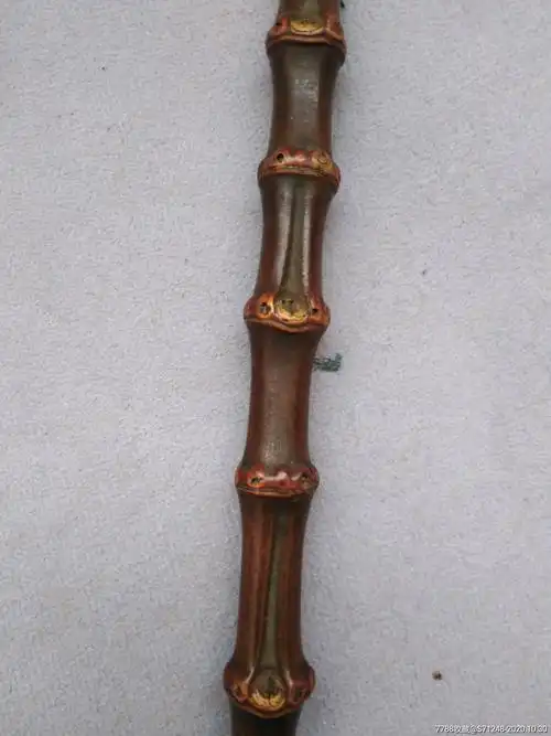 晚清罗汉竹烟杆包浆一流