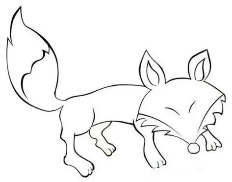 狐狸的儿童画作品狐狸的简笔画狡猾的狐狸简笔画步骤图狐狸简笔画图片