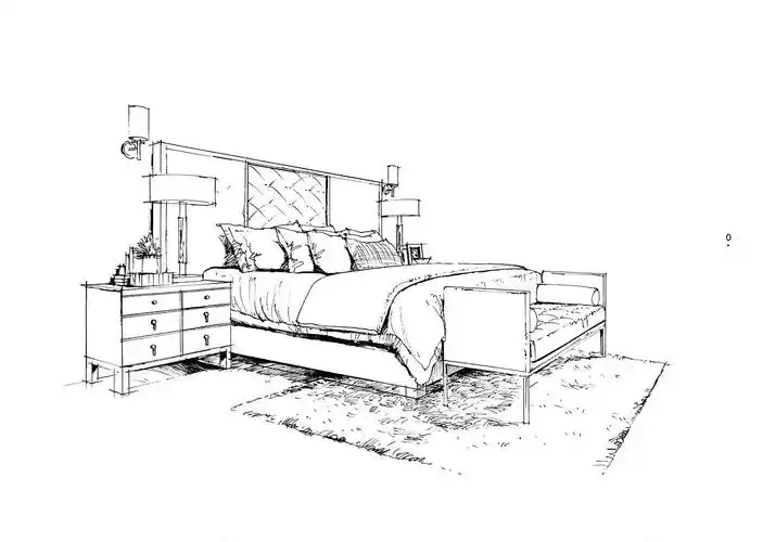 苗长银手绘—室内家装空间手绘线稿范例