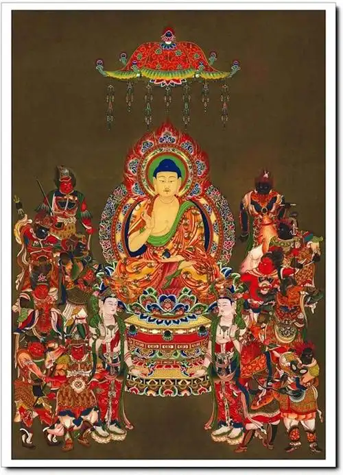 2019新款画像十字绣药师佛十二药叉大将神像十二药叉神将唐卡手工