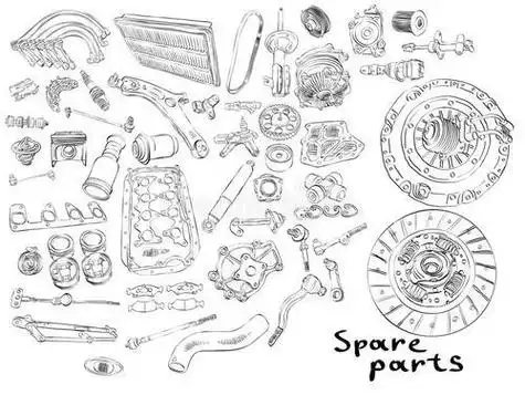 零件简笔画手绘